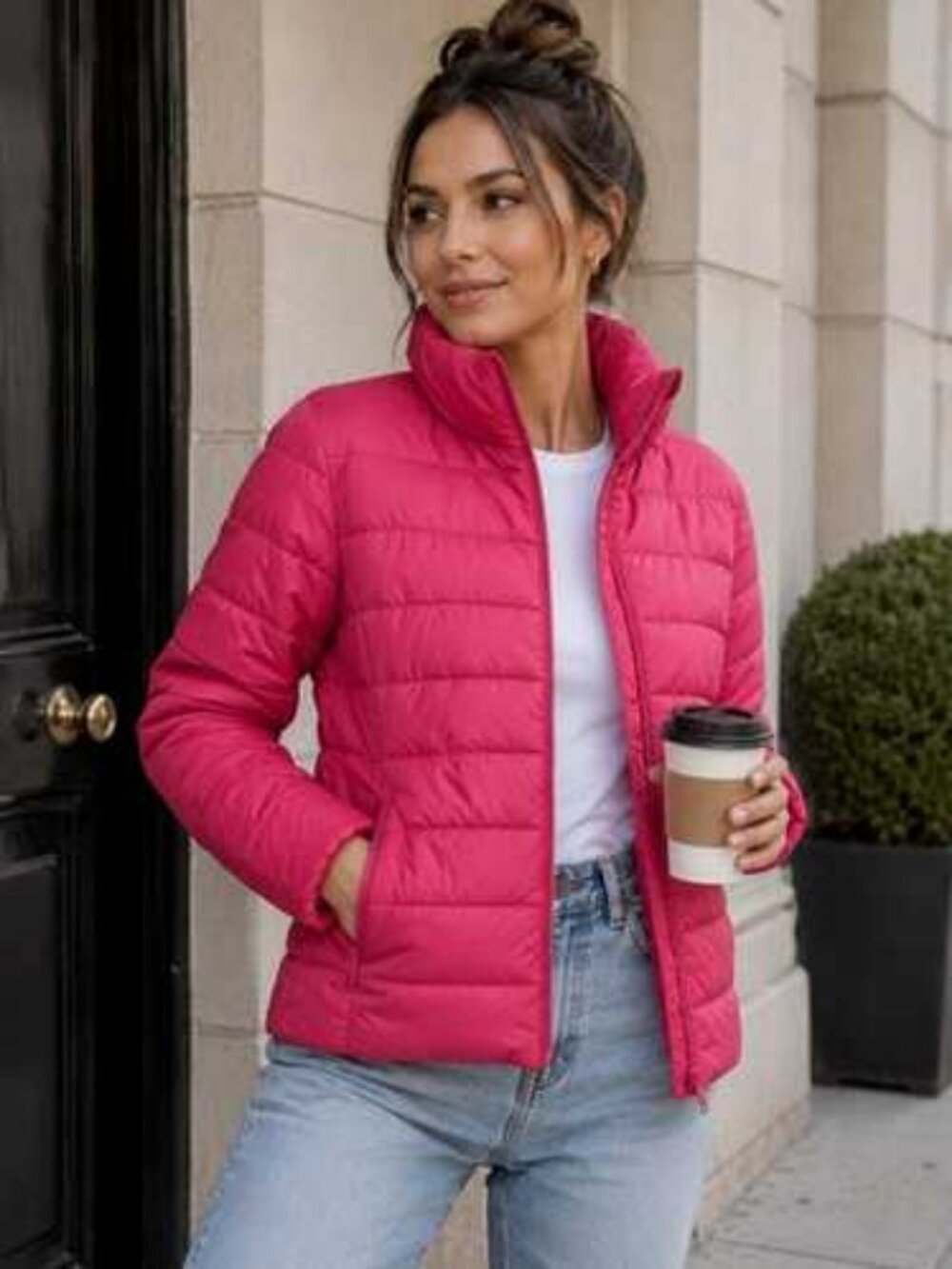 Uniqlo pink lightweight puffy jacket - NWT